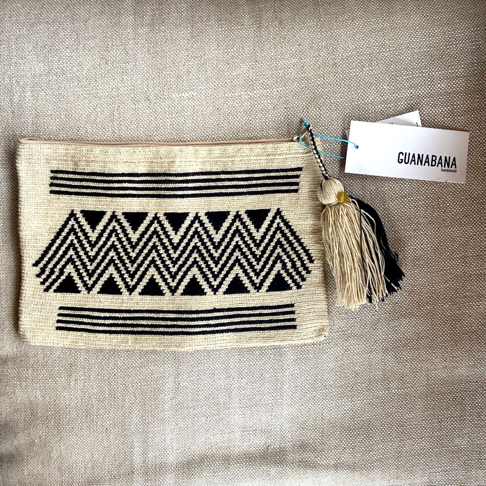 Guanabana Zip Pouch Clutch with Tassel